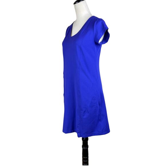 Toad & Co. V-Neck Flowy Soft Purple Knee Length T-Shirt Dress With Pockets - Picture 2 of 11